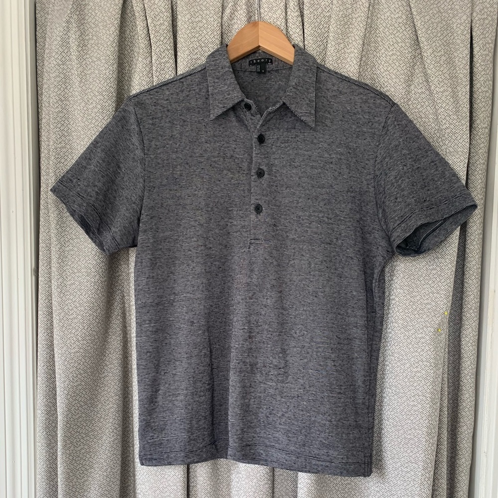 Theory Grey Polo Size Small